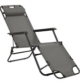 VidaXL Ligbedden inklapbaar 2 st met voetensteun staal grijs