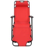 VidaXL Ligbedden inklapbaar 2 st met voetensteun staal rood