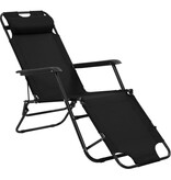 VidaXL Ligbedden inklapbaar 2 st met voetensteun staal zwart