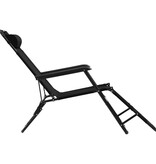 VidaXL Ligbedden inklapbaar 2 st met voetensteun staal zwart