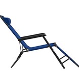 VidaXL Ligbedden inklapbaar 2 st met voetensteun staal blauw