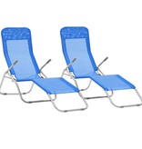 VidaXL Ligbedden inklapbaar 2 st textileen blauw