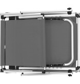 VidaXL Ligbed inklapbaar met dak aluminium en textileen grijs