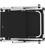 VidaXL Ligbed inklapbaar met dak aluminium en textileen zwart