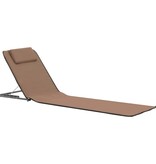 VidaXL Strandmatten inklapbaar 2 st staal en stof bruin