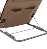 VidaXL Strandmatten inklapbaar 2 st staal en stof bruin