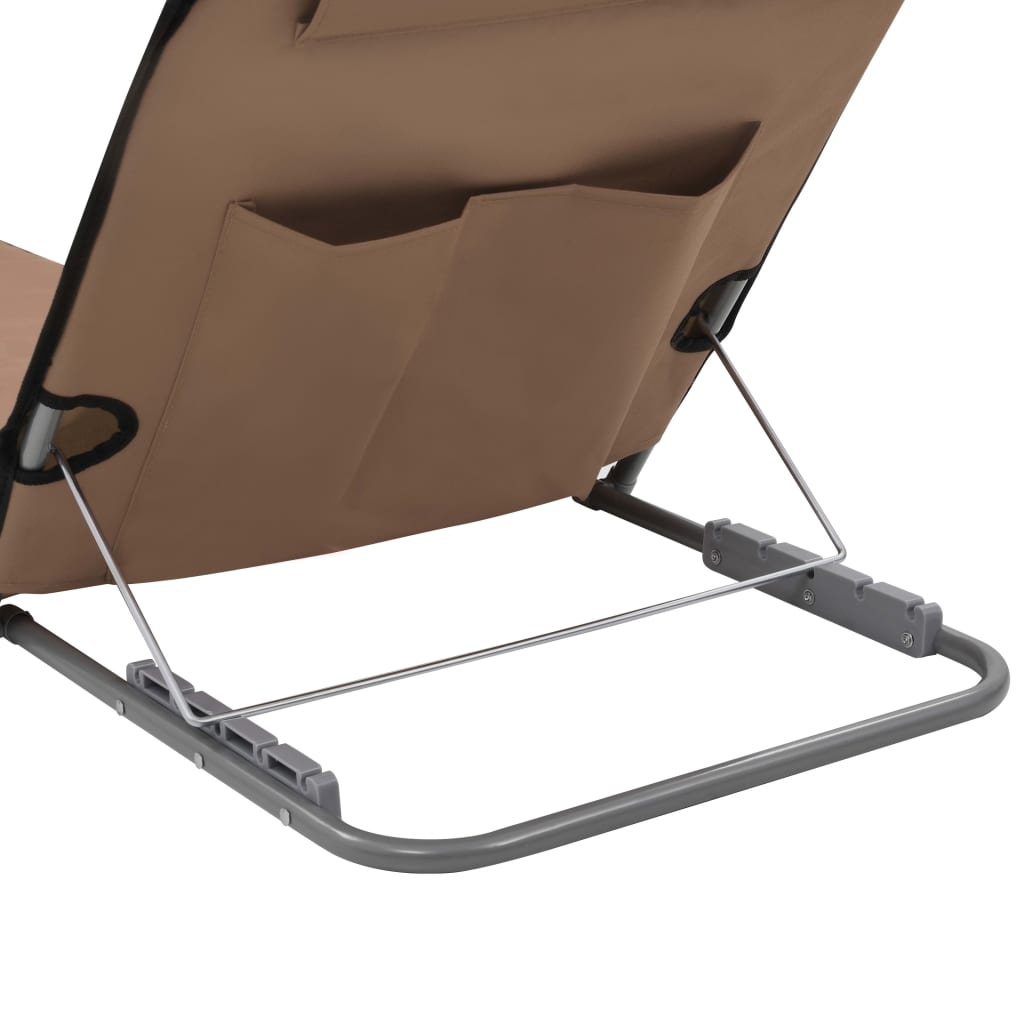 VidaXL Strandmatten inklapbaar 2 st staal en stof bruin