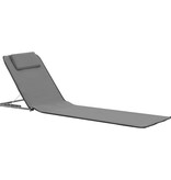 VidaXL Strandmatten inklapbaar 2 st staal en stof grijs