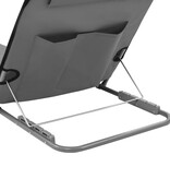 VidaXL Strandmatten inklapbaar 2 st staal en stof grijs