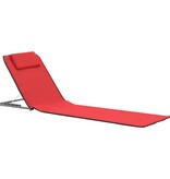 VidaXL Strandmatten inklapbaar 2 st staal en stof rood