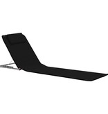 VidaXL Strandmatten inklapbaar 2 st staal en stof zwart