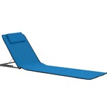 VidaXL Strandmatten inklapbaar 2 st staal en stof blauw