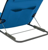 VidaXL Strandmatten inklapbaar 2 st staal en stof blauw