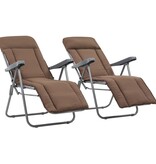 VidaXL Tuinstoelen met kussen inklapbaar 2 st bruin