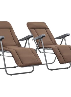VidaXL Tuinstoelen met kussen inklapbaar 2 st bruin