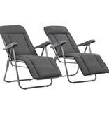 VidaXL Tuinstoelen met kussen inklapbaar 2 st grijs