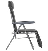 VidaXL Tuinstoelen met kussen inklapbaar 2 st grijs