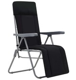 VidaXL Tuinstoelen met kussen inklapbaar 2 st zwart