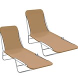 VidaXL Ligbedden inklapbaar 2 st staal en stof taupe