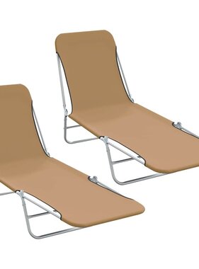 VidaXL Ligbedden inklapbaar 2 st staal en stof taupe