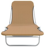 VidaXL Ligbedden inklapbaar 2 st staal en stof taupe