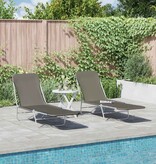 VidaXL Ligbedden inklapbaar 2 st staal en stof grijs