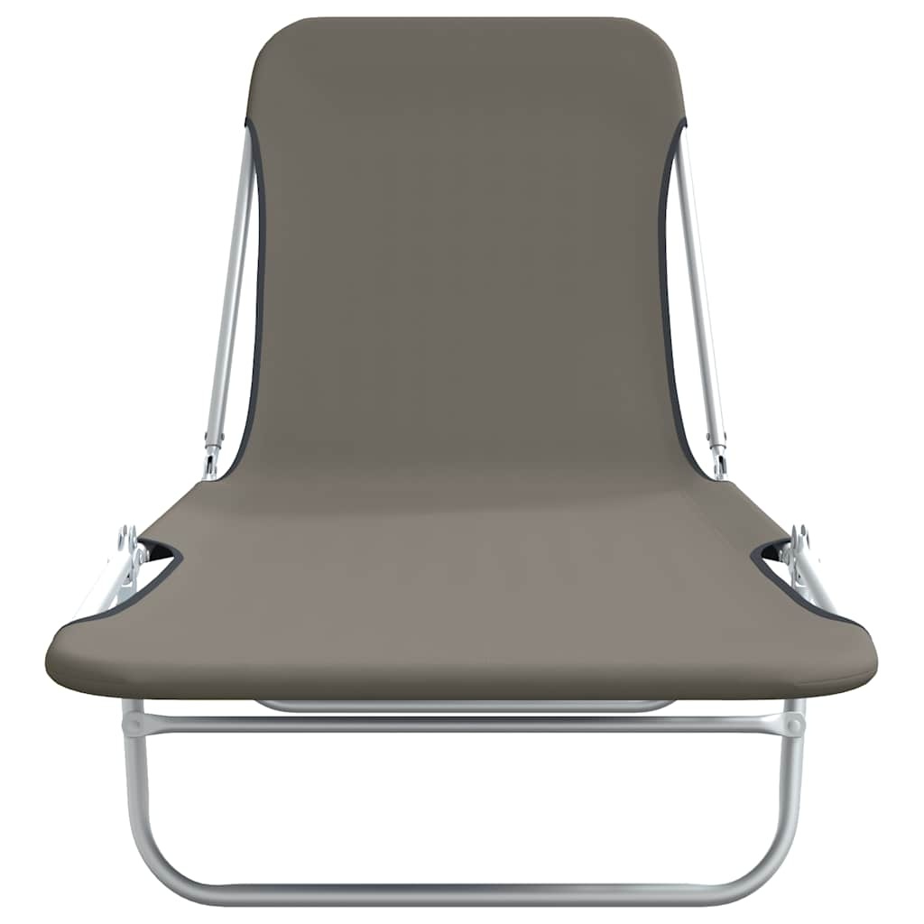 VidaXL Ligbedden inklapbaar 2 st staal en stof grijs