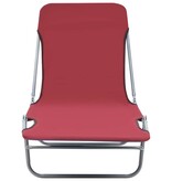 VidaXL Ligbedden 2 st inklapbaar staal en stof rood