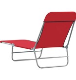 VidaXL Ligbedden 2 st inklapbaar staal en stof rood