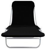 VidaXL Ligbedden inklapbaar 2 st staal en stof zwart