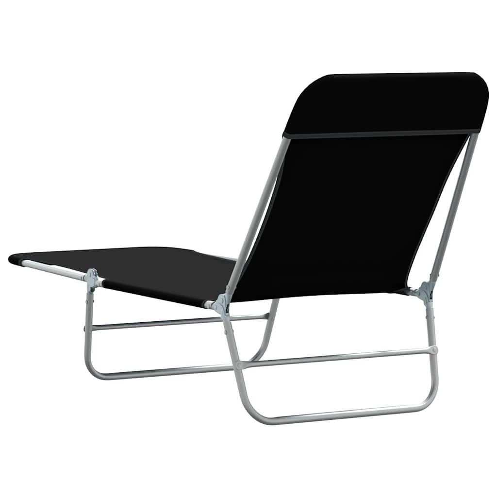 VidaXL Ligbedden inklapbaar 2 st staal en stof zwart