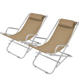 VidaXL Terrasstoelen verstelbaar 2 st staal taupe