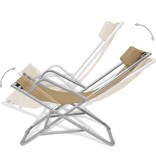 VidaXL Terrasstoelen verstelbaar 2 st staal taupe