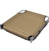 VidaXL Ligbed met hoofdkussen verstelbaar en inklapbaar taupe