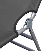 VidaXL Ligbed met hoofdkussen verstelbaar en inklapbaar grijs