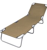 VidaXL Ligbed inklapbaar met verstelbare rugleuning taupe