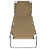 VidaXL Ligbed inklapbaar met verstelbare rugleuning taupe