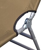 VidaXL Ligbed inklapbaar met verstelbare rugleuning taupe