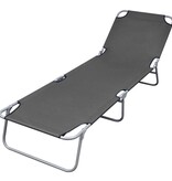 VidaXL Ligbed inklapbaar met verstelbare rugleuning grijs
