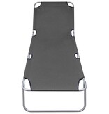 VidaXL Ligbed inklapbaar met verstelbare rugleuning grijs