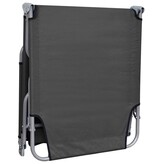 VidaXL Ligbed inklapbaar met verstelbare rugleuning grijs