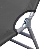 VidaXL Ligbed inklapbaar met verstelbare rugleuning grijs