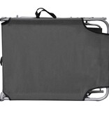 VidaXL Ligbed met luifel inklapbaar staal grijs