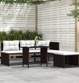 VidaXL 4-delige Loungeset poly rattan bruin