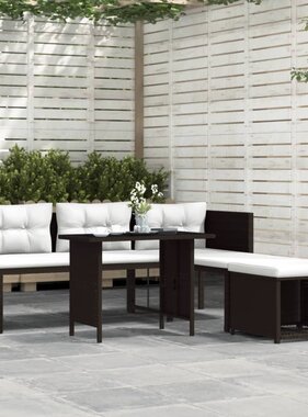 VidaXL 4-delige Loungeset poly rattan bruin