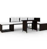 VidaXL 4-delige Loungeset poly rattan bruin