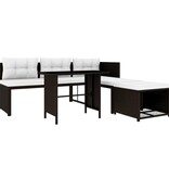 VidaXL 4-delige Loungeset poly rattan bruin