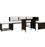 VidaXL 4-delige Loungeset poly rattan bruin