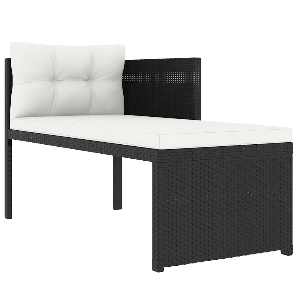 VidaXL 4-delige Loungeset poly rattan zwart