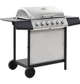 VidaXL Gasbarbecue met 6 kookzones roestvrij staal zilverkleurig